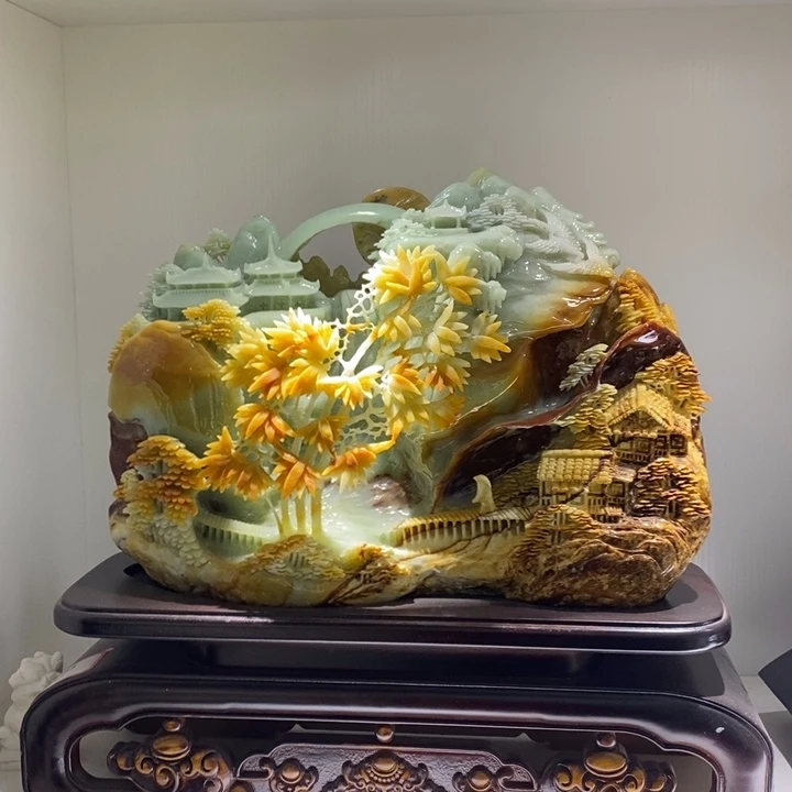 未镶嵌蛇纹石玉（覆膜）珠宝奇石