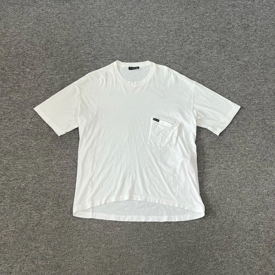 99新 Balenciaga/巴黎世家 白色 前面口袋 短袖 背后数字 xs码