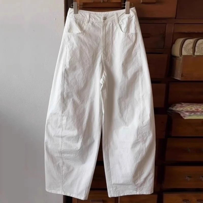 上身嘎嘎显瘦！夏季休闲显瘦弯刀裤子2025新款宽松慵懒九分裤女