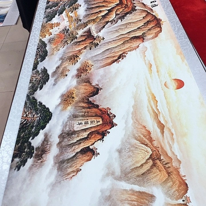 手工装裱国画作品