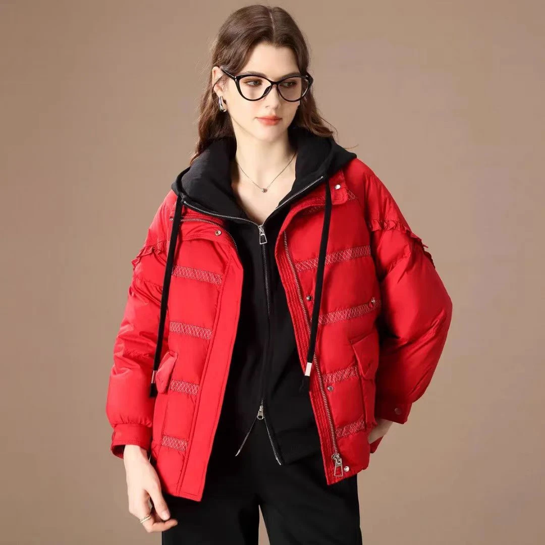 A23#2024冬季经典高级百搭显瘦宽松舒适立领短款羽绒服女
