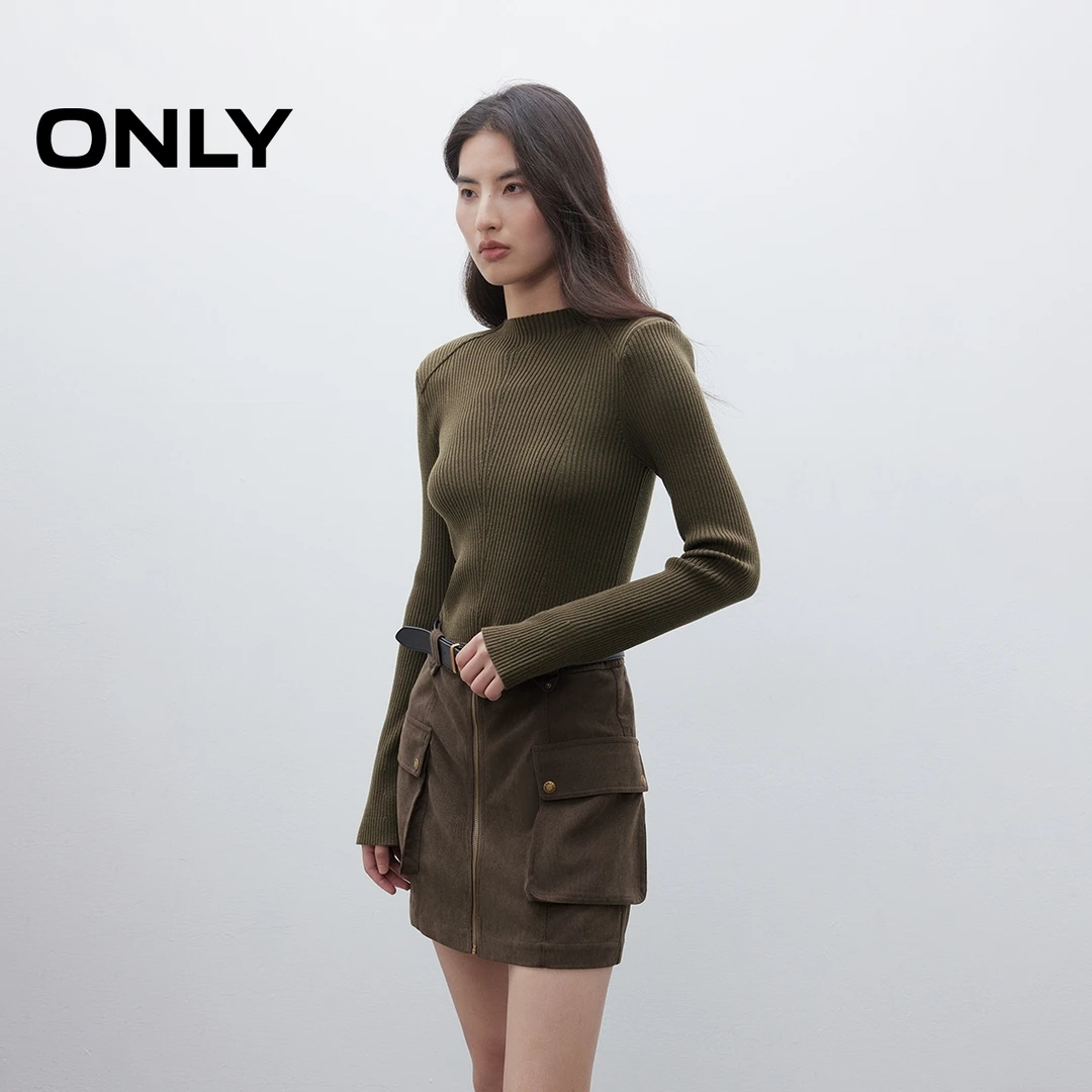 ONLY2025秋季新款通勤纯色假两件长袖短裙连衣裙女|125307037