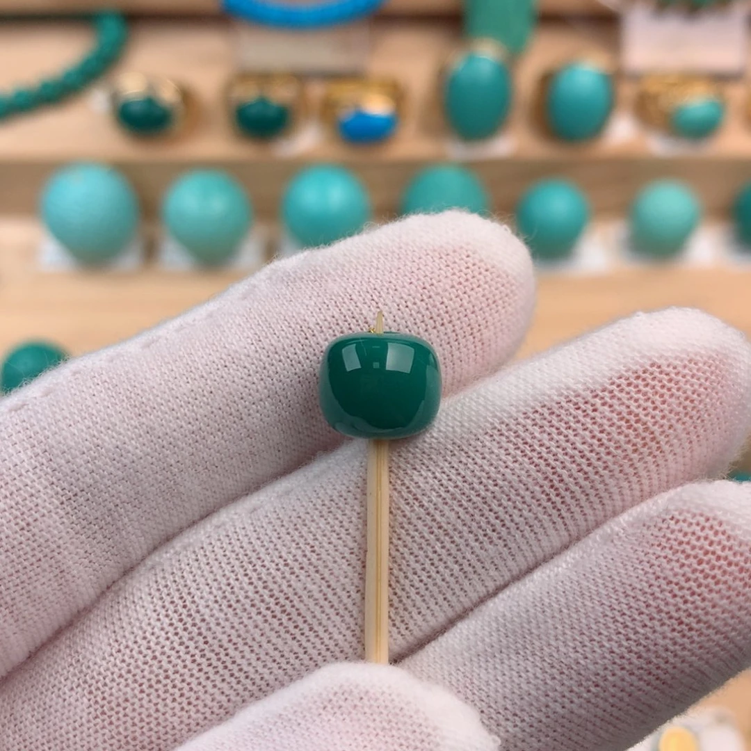 未镶嵌绿松石珠宝奇石P*b9.5-8.1mm