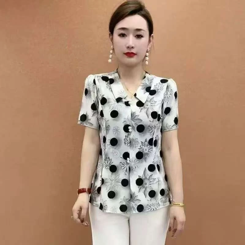 中老年妈妈装短袖T恤