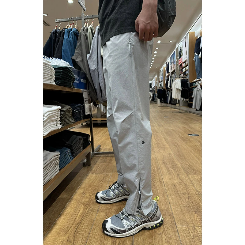 美式拉链冲锋裤男夏季薄款弹力冰丝速干工装裤户外徒步运动休闲裤