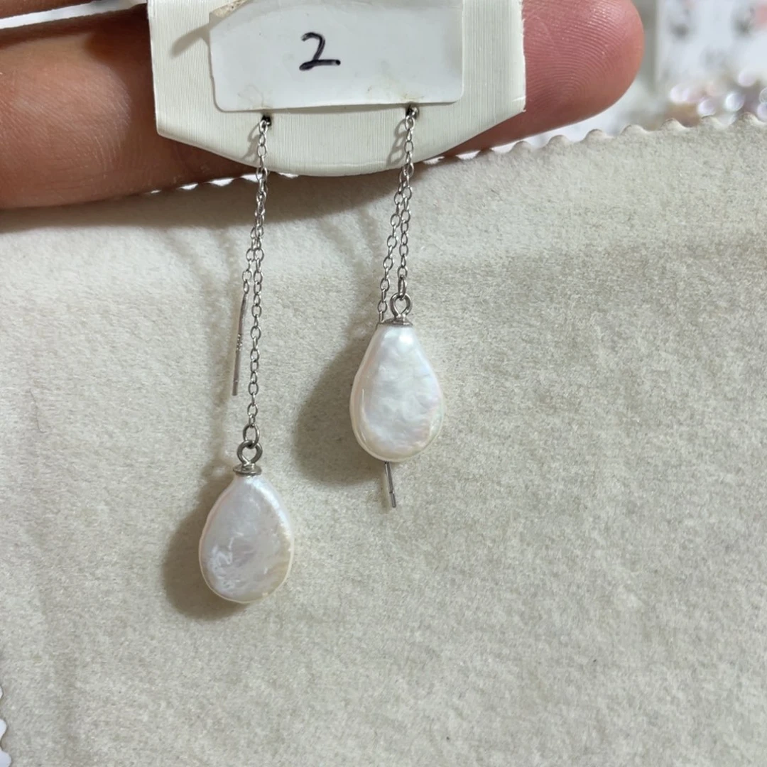 淡水珍珠耳饰银S925镶嵌