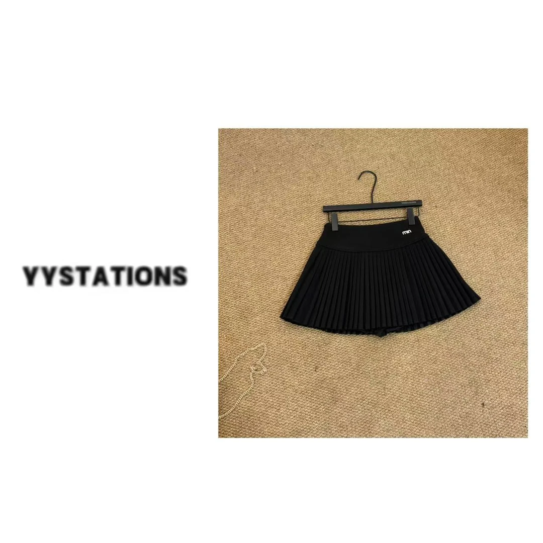 YYSTATIONS洋气百褶毛呢半身裙-16958