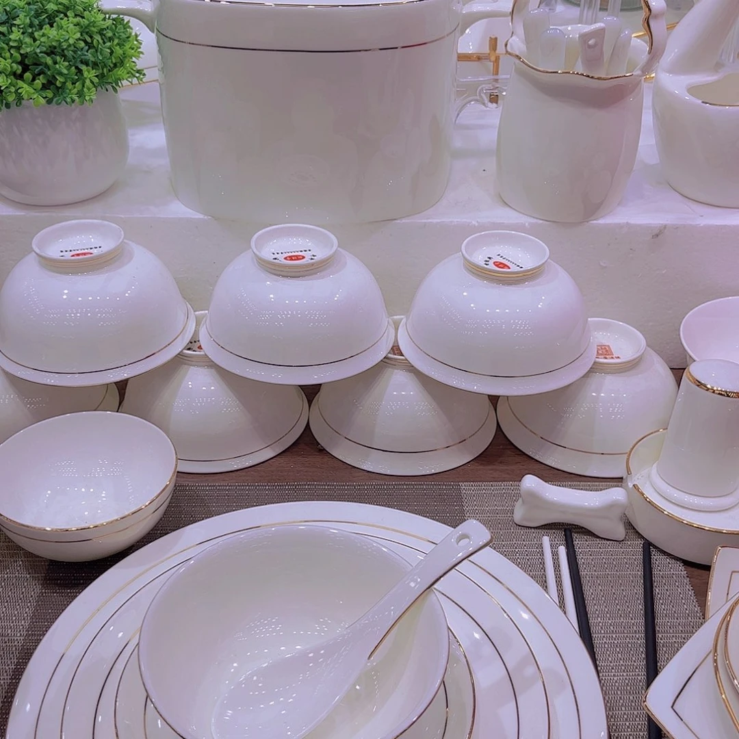 骨瓷不带金金镶玉米饭碗单拍