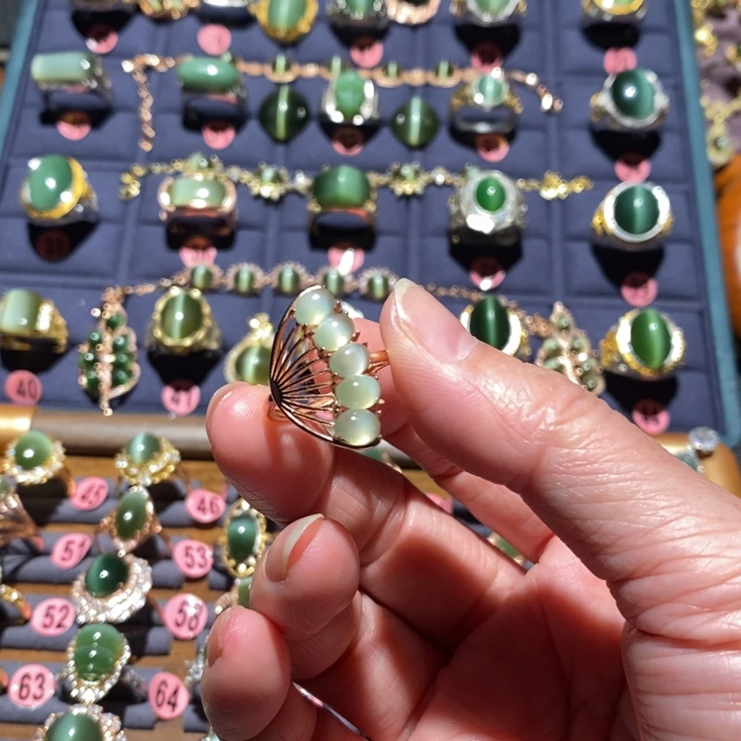 和田玉戒指银S925镶嵌