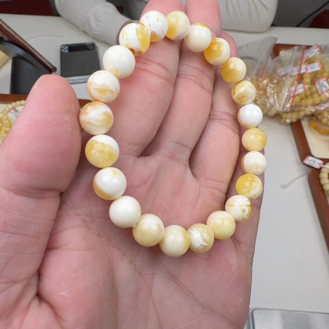 琥珀未镶嵌裸石蜜蜡手串