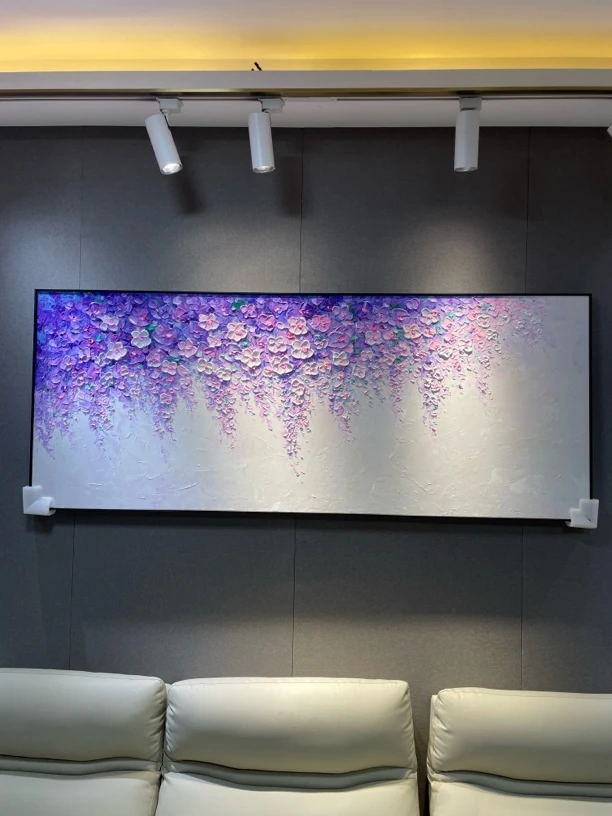 紫藤花 沙发背景挂画