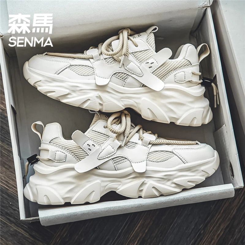 森马男鞋秋季透气网面潮牌休闲运动鞋青少年厚底增高百搭老爹潮鞋