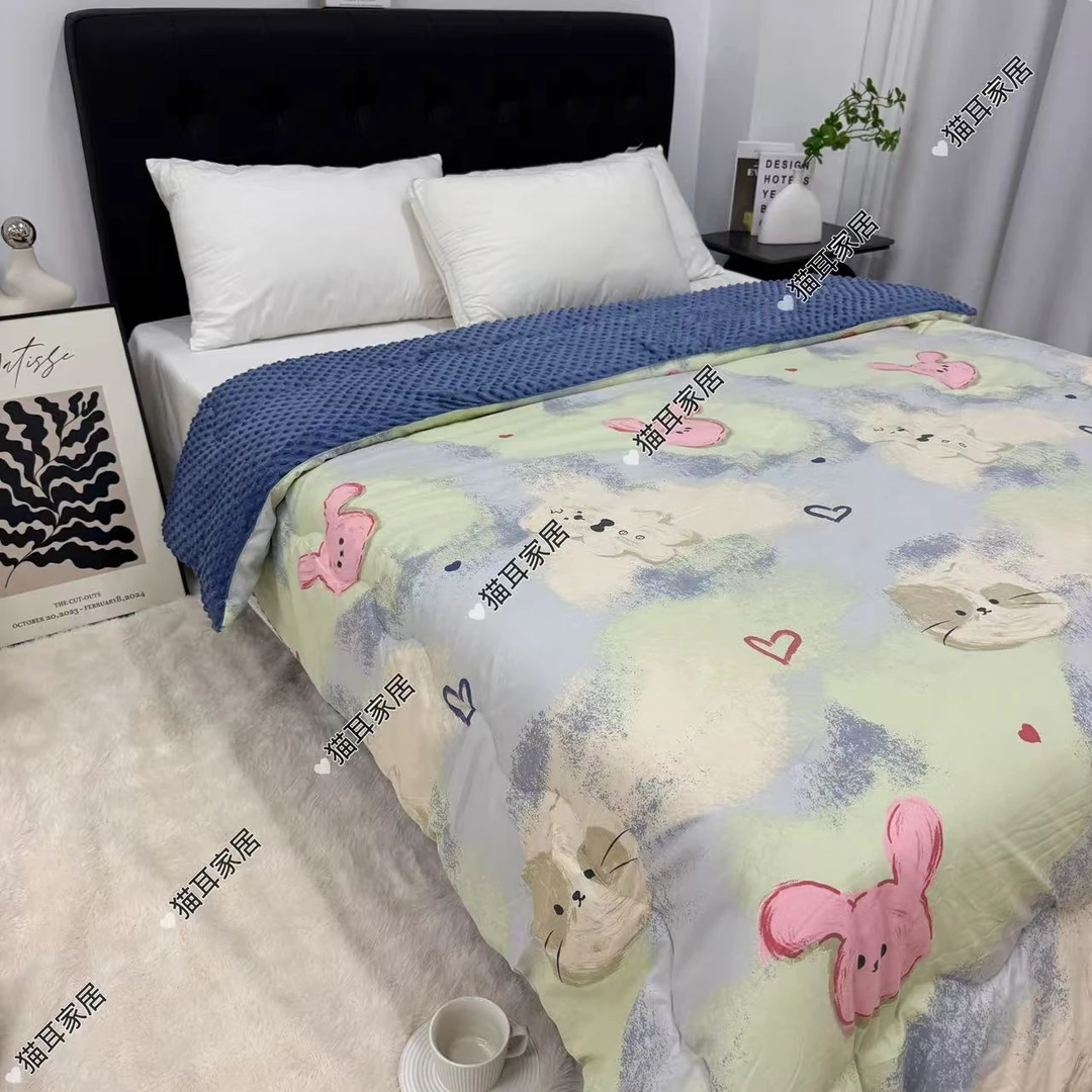 【阿猫阿狗】200*230cm保暖加厚豆豆绒被简约透气标准豆豆被