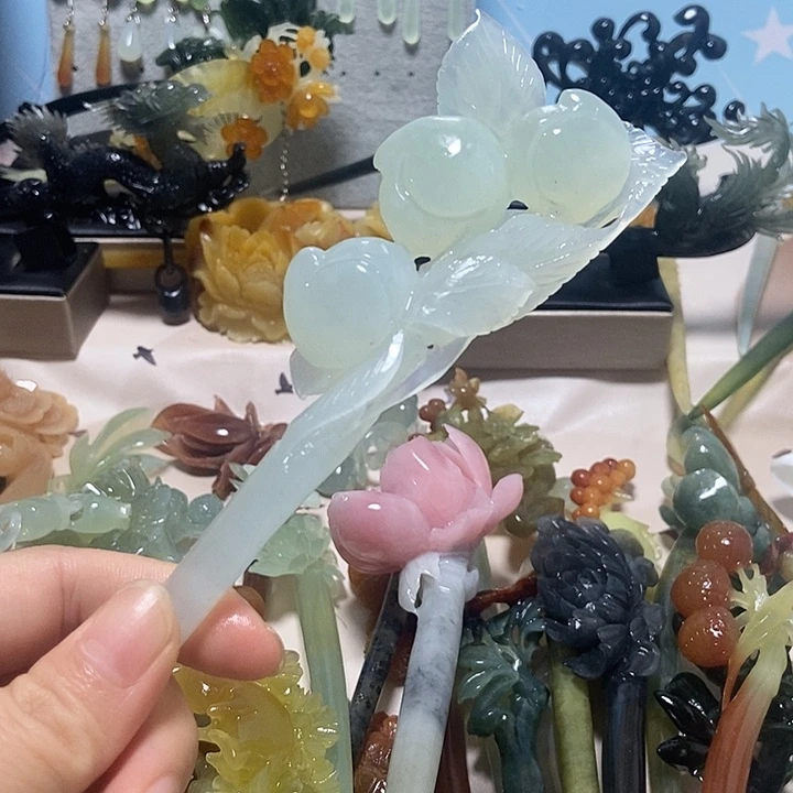 蛇纹石玉合金发簪