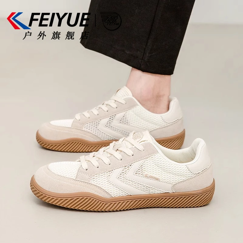 feiyue/飞跃男鞋小白鞋女2025夏情侣新款网面透气德训鞋厚底休闲