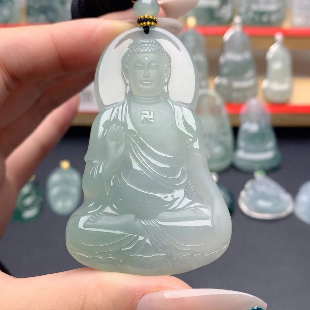 翡翠未镶嵌颈饰阿弥陀佛