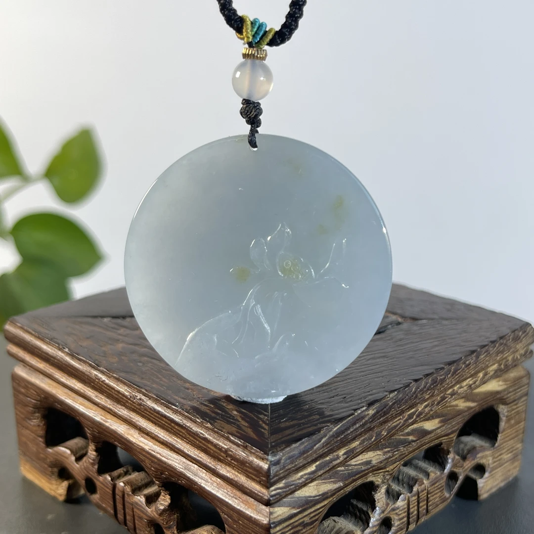 JTA22-110 天然缅甸A货翡翠 一品青莲