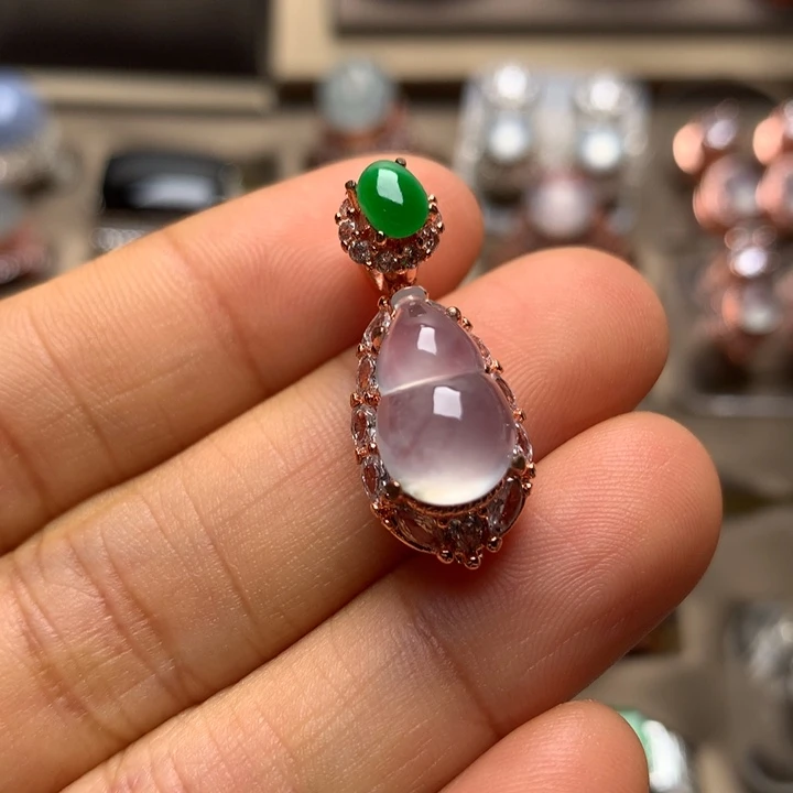 翡翠合金戒指翡翠高冰葫芦吊坠