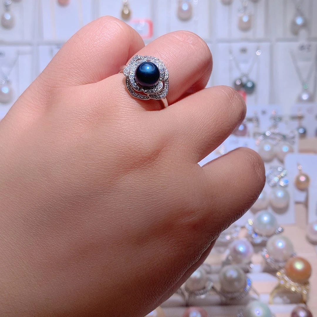 淡水珍珠戒指未镶嵌CC7-8mm