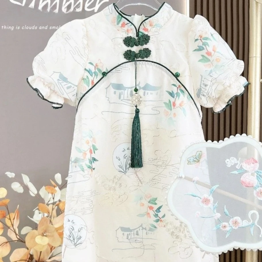 2025夏季新款女童国风连衣裙时尚裙子