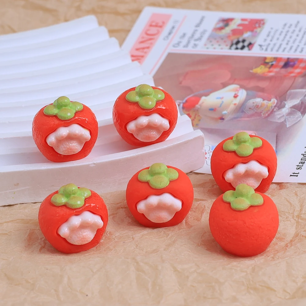 猫爪水果【西红杮】 新款DIY饰品树脂配件奶油胶自制手机壳材料