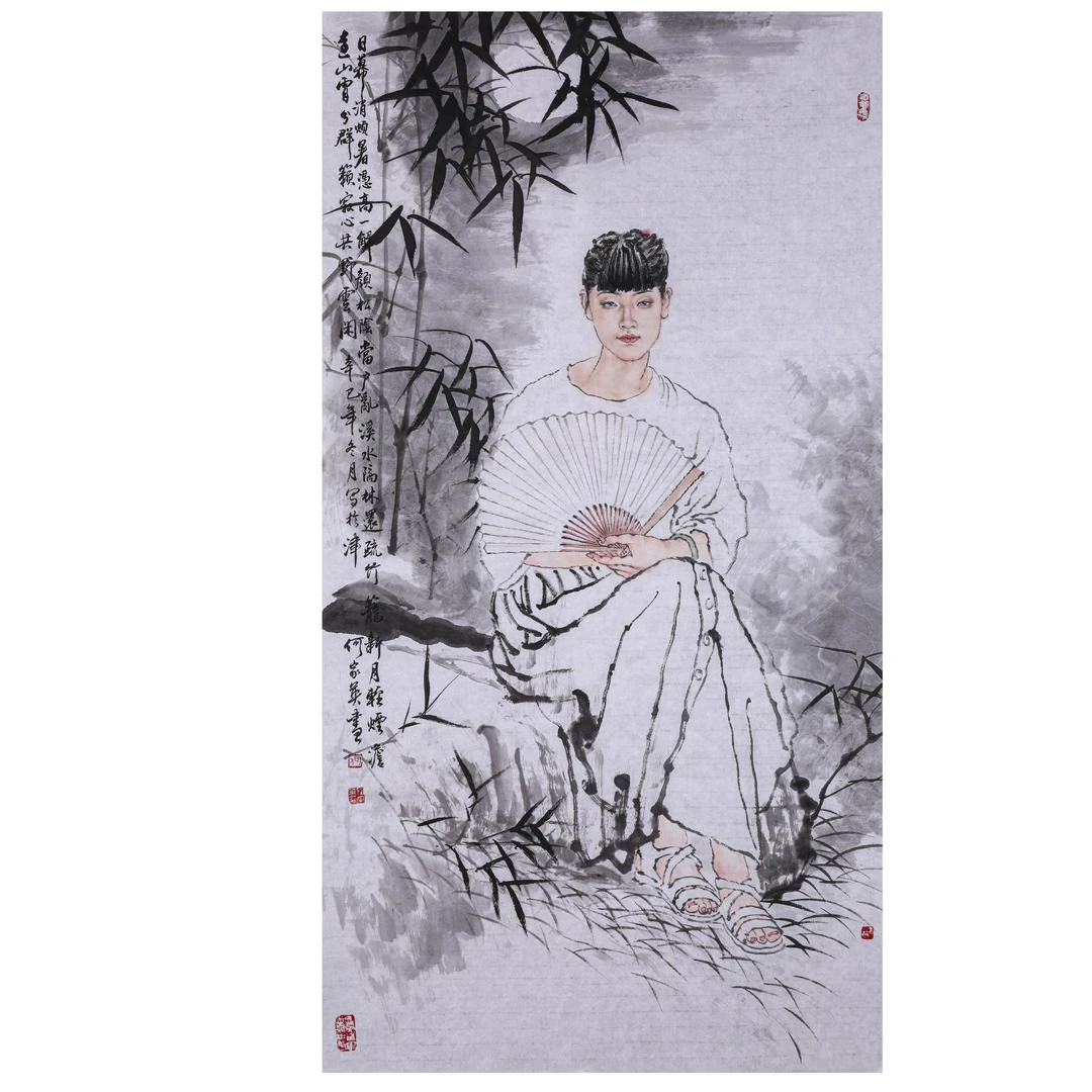 020  四场何家英 人物 70*130cm