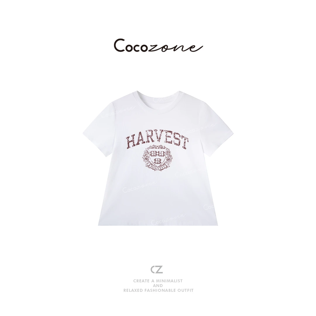 COCO ZONE 刘一一【棉麻混纺】圆领简约街头风T恤 CD1A1188