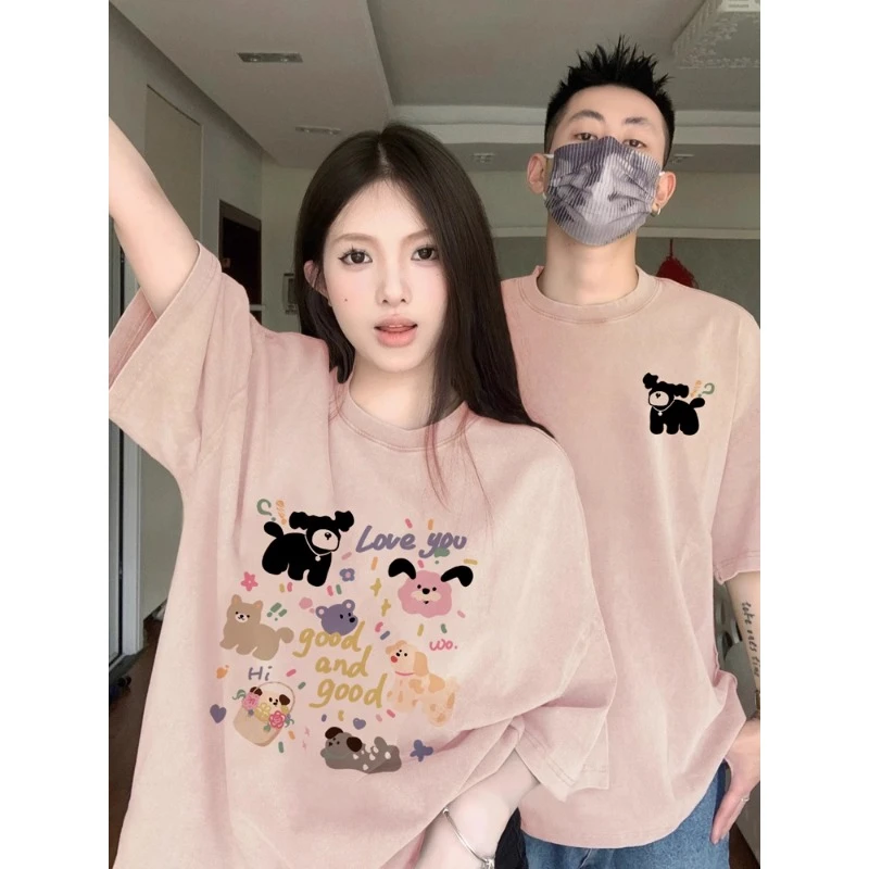 disoo不一样情侣装夏季装特别的一男一女大码短袖t恤新款情侣装