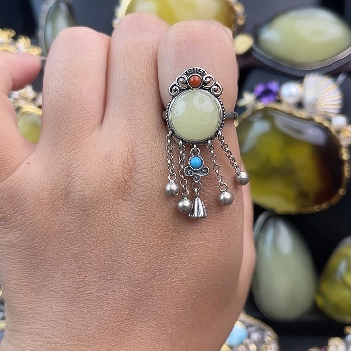 琥珀银S925镶嵌裸石