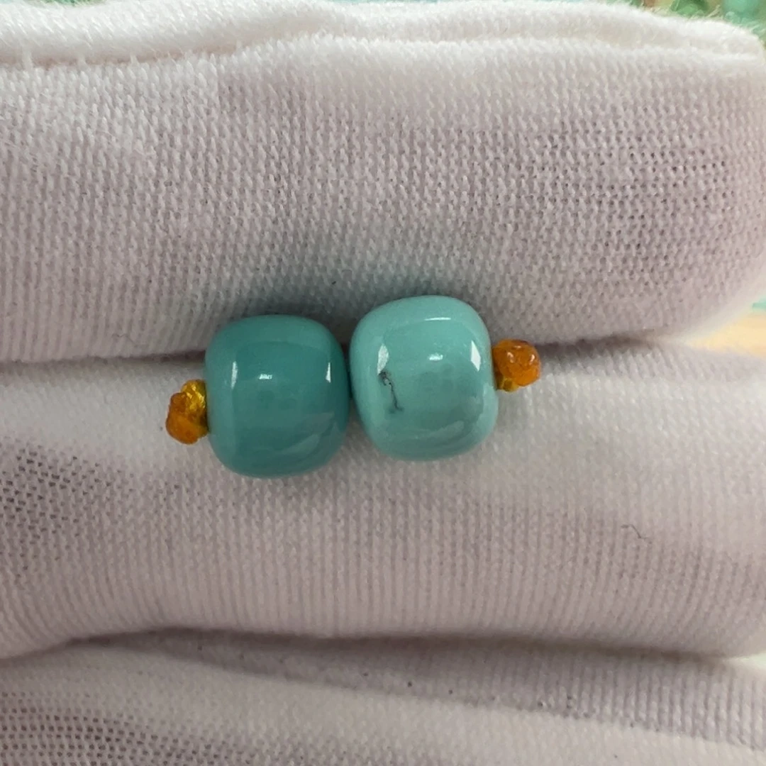 未镶嵌绿松石老型对珠7.4x6.3mm