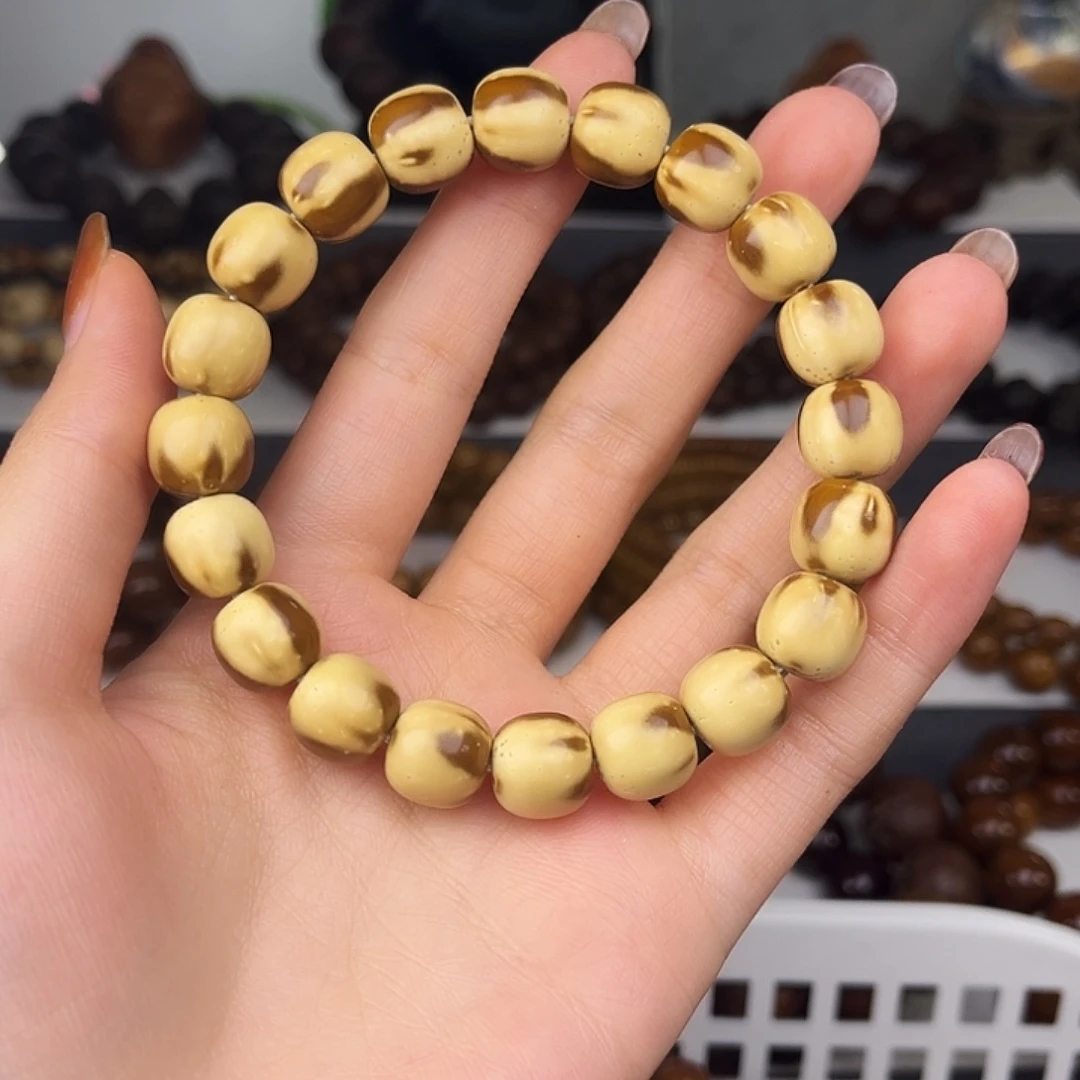 紫金鼠手串花皮老型奶油黄11