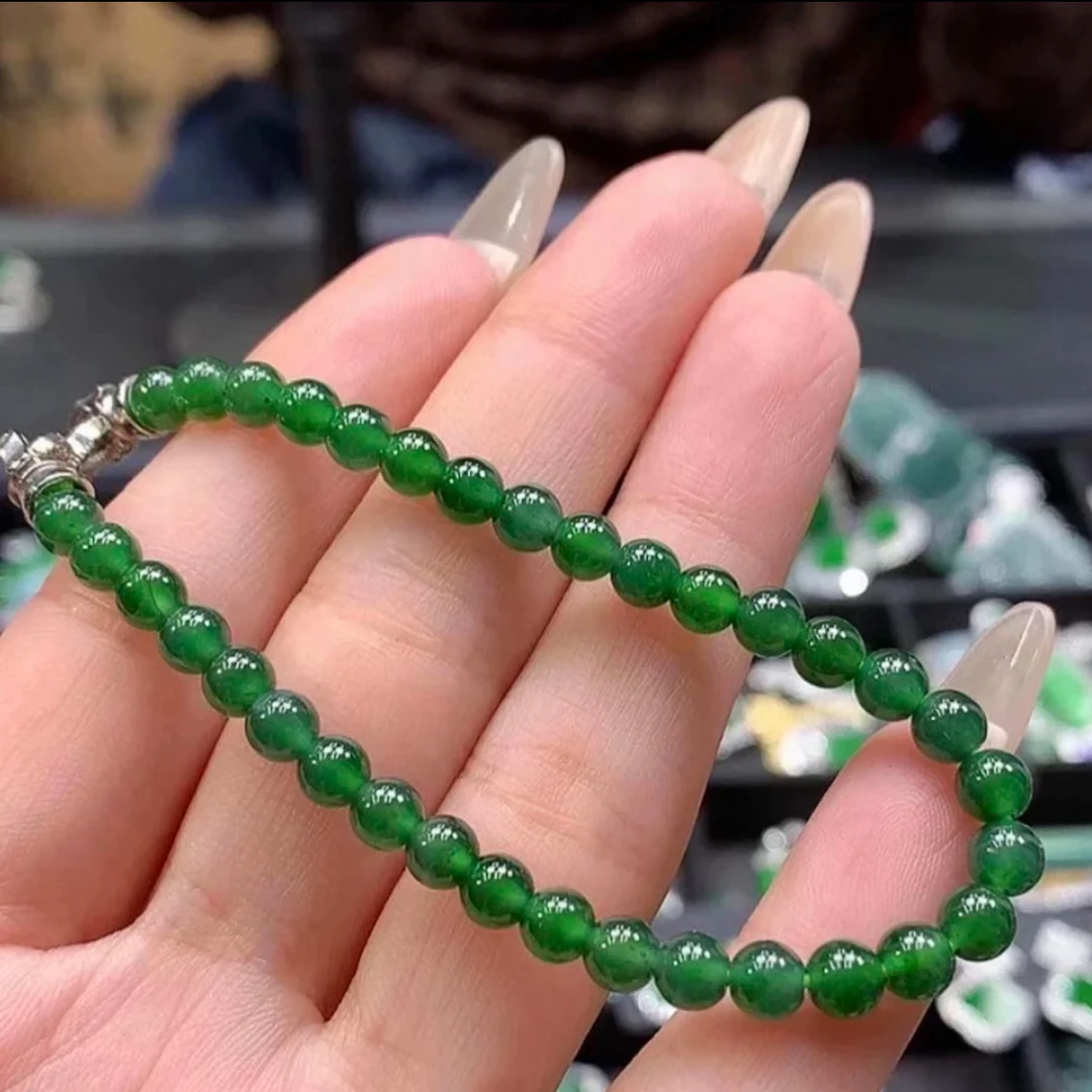 天然A货翡翠手链卡4-4.5