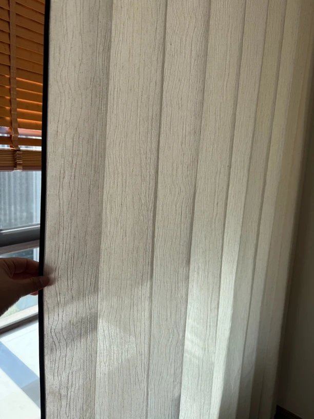 扶风纱 奶油风法式阳台双层亚麻纱帘客厅窗帘透光不透人棉麻黑边