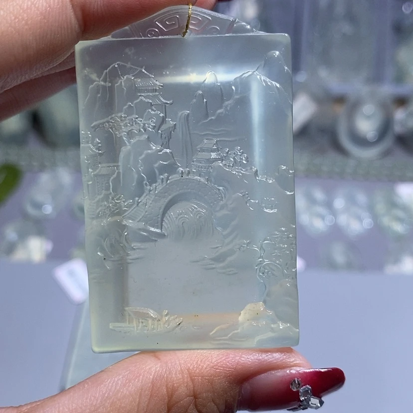 【闪购商品】岫玉颈饰未镶嵌夏**少山水