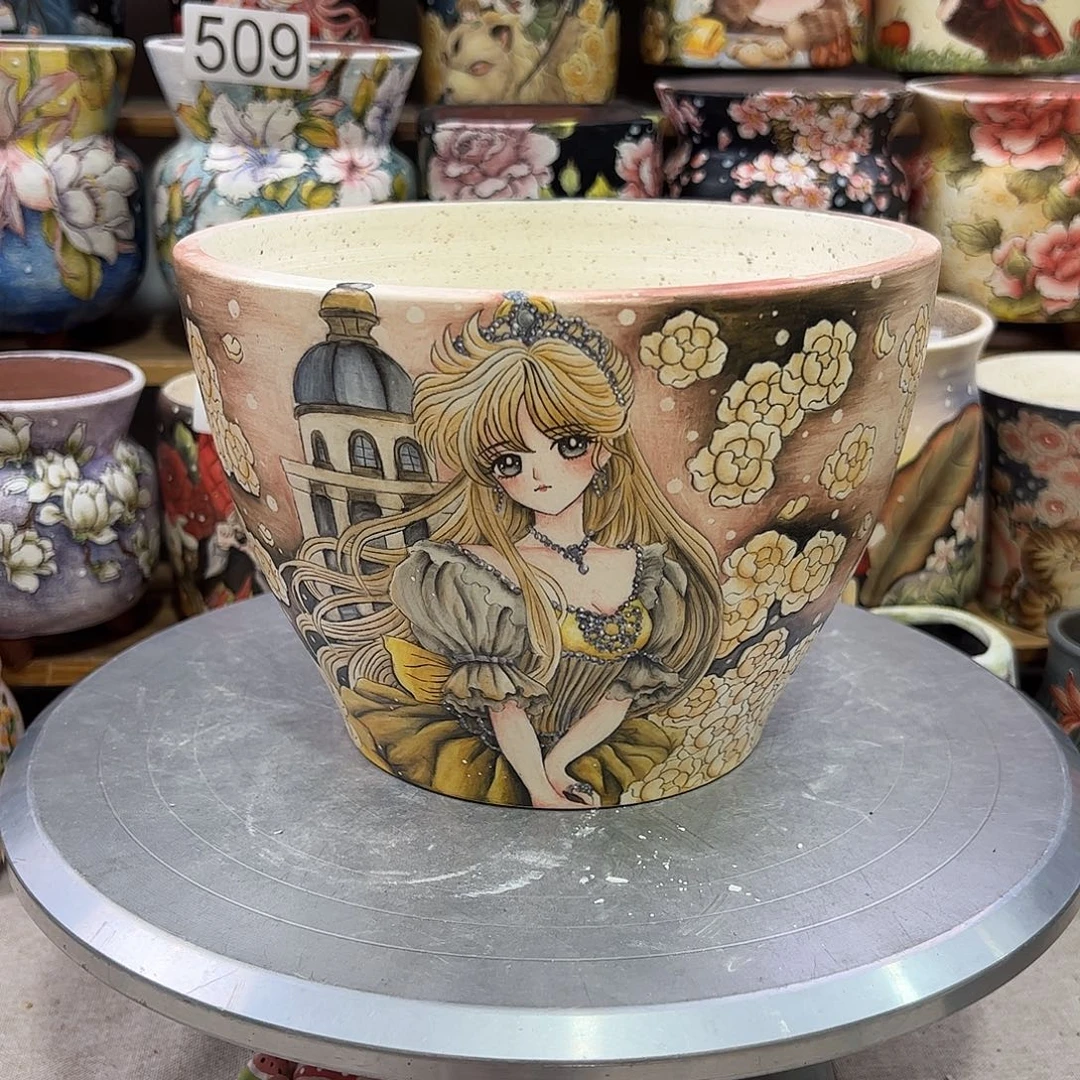 景德镇炫彩手绘口18.5高14