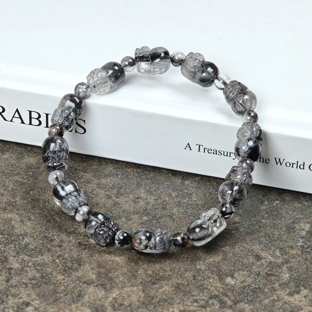 晶匠黑银钛貔貅手串  多样性发一  简约