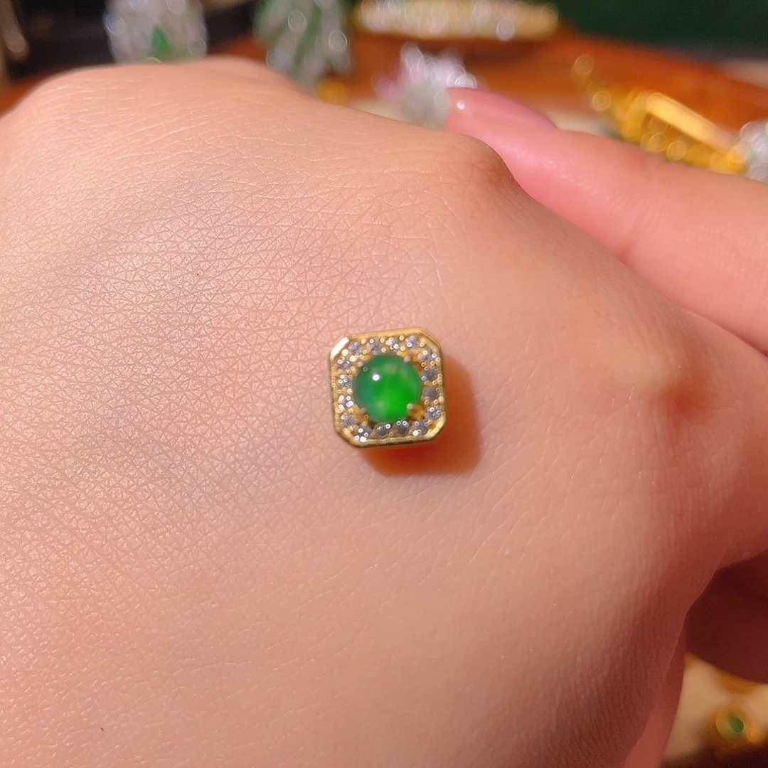 翡翠吊坠(不含链)银S925镶嵌