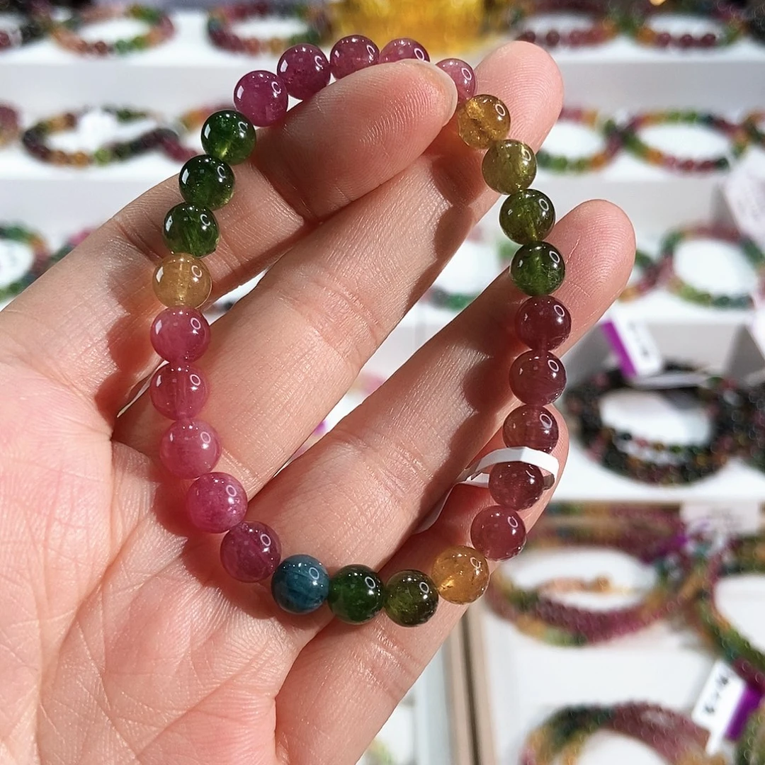 碧玺手链未镶嵌G2103素圈颜色微差