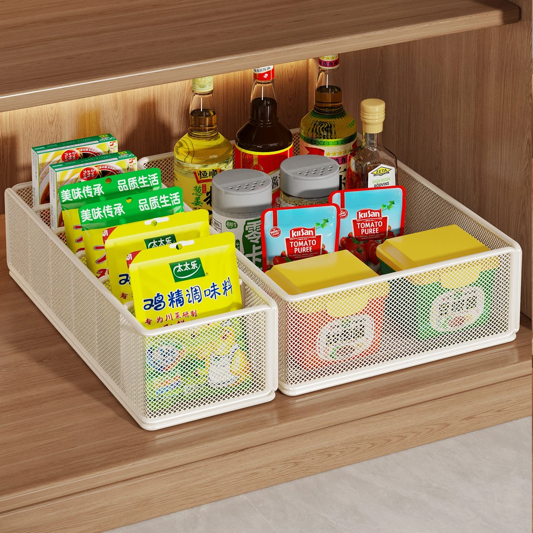 厨房调料置物架家用客厅厨房多功能零食调味品分格台面香料收纳盒