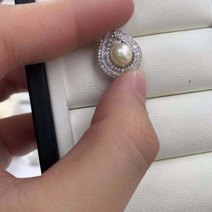 海水珍珠银S925镶嵌吊坠(不含链)