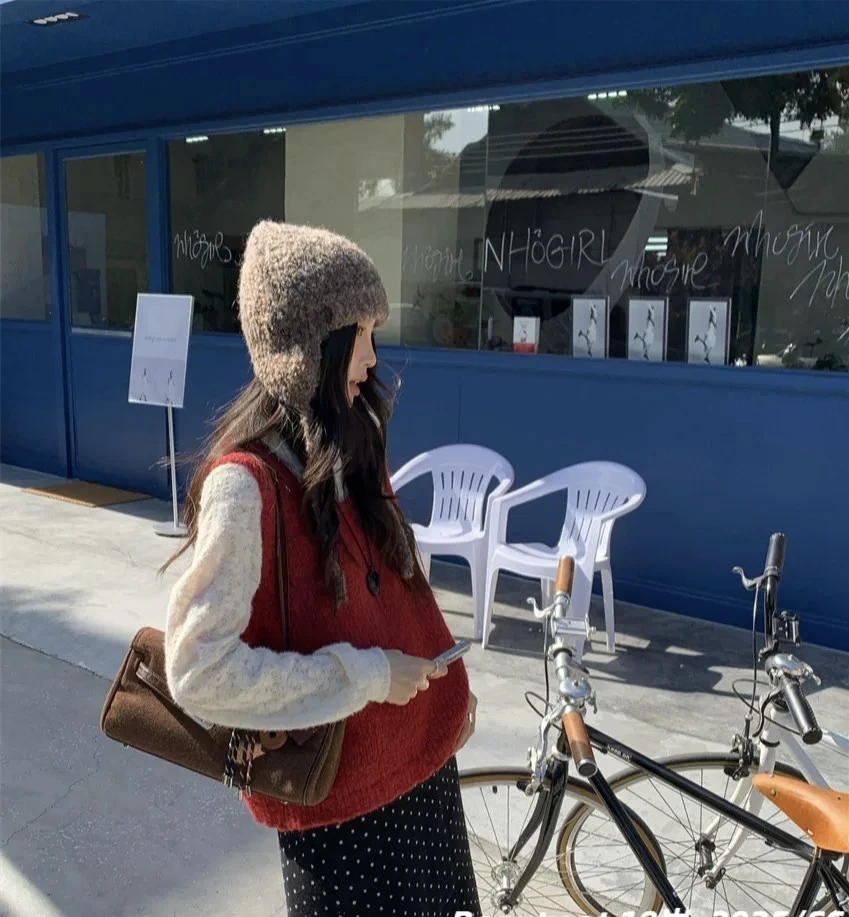 【刘噗噗】氛围感叠穿神器吊带粗针织背心马甲