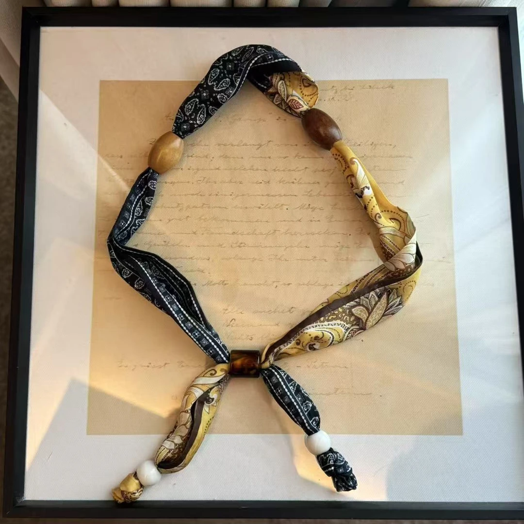 休闲风百搭领结气质复古简约中古女士时尚丝巾