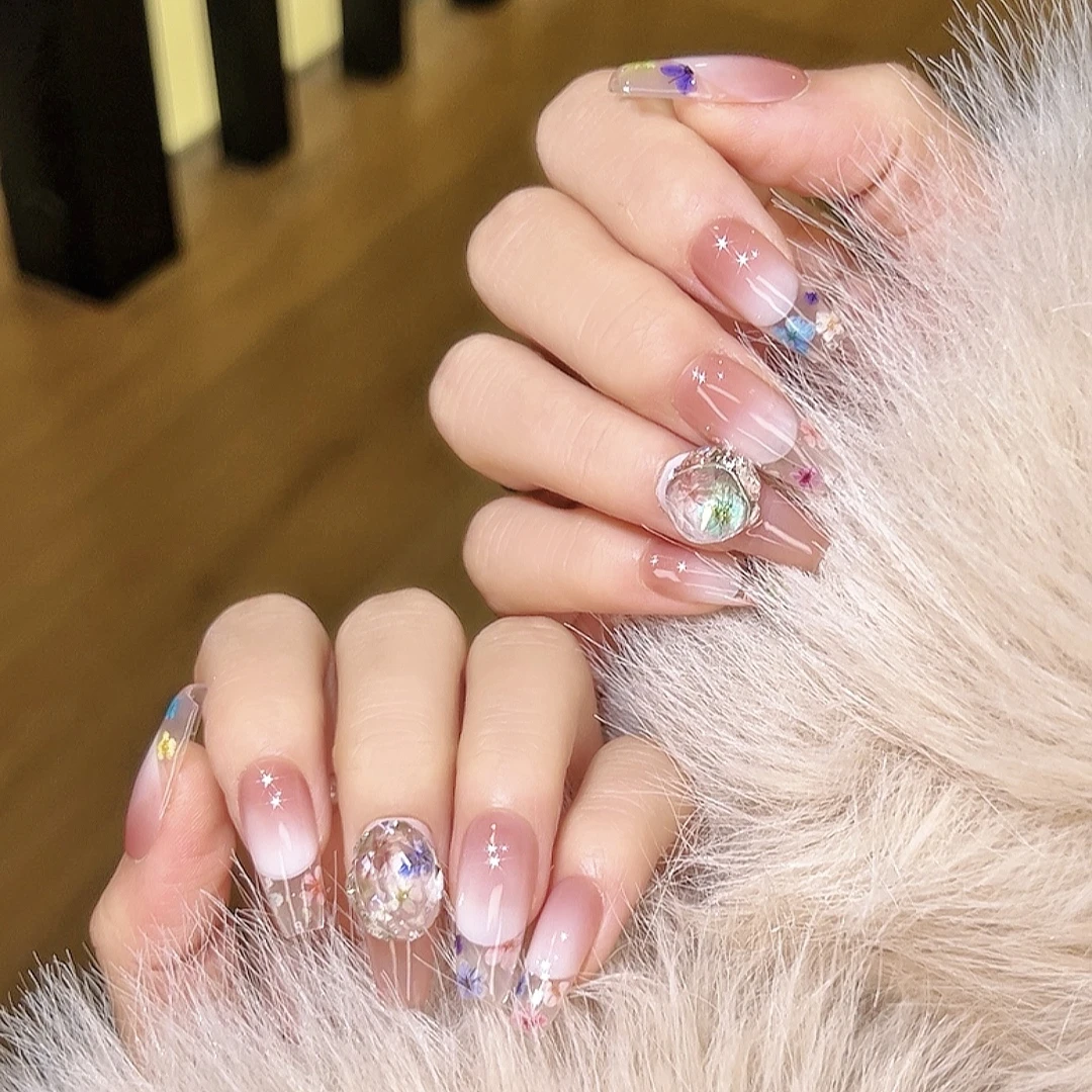 郭小双穿戴甲【樱花雨】全华版手工穿戴甲10片盒装-H30639