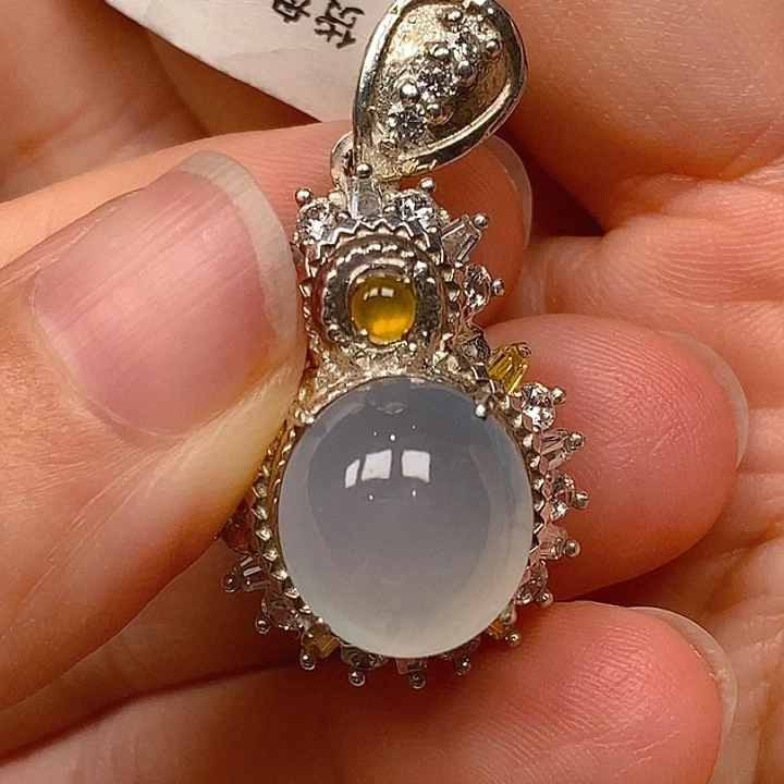 达***溜翡翠未镶嵌耳饰翡翠蛋面