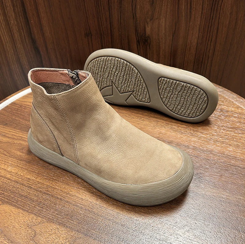 切尔西靴2025秋冬季新款男士高帮复古休闲鞋头层牛皮马丁靴短靴男