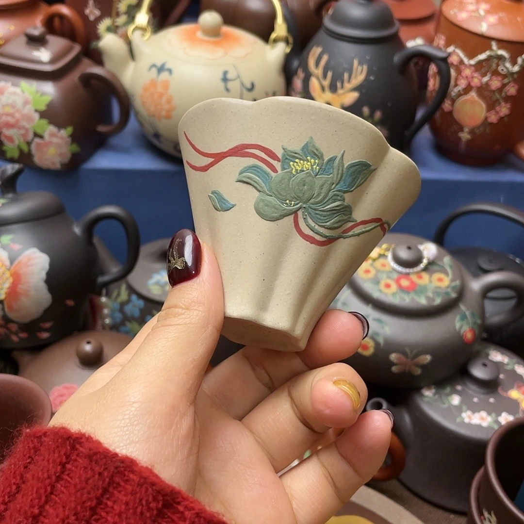 茶杯红泥紫砂主人杯100cc