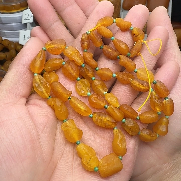 蜜蜡未镶嵌裸石天然蜜蜡项链