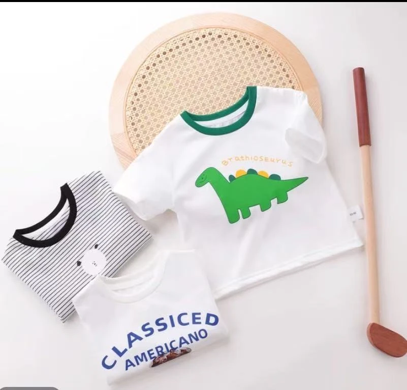 夏季新款潮童时髦休闲短袖上衣男女童可爱卡通t恤洋气