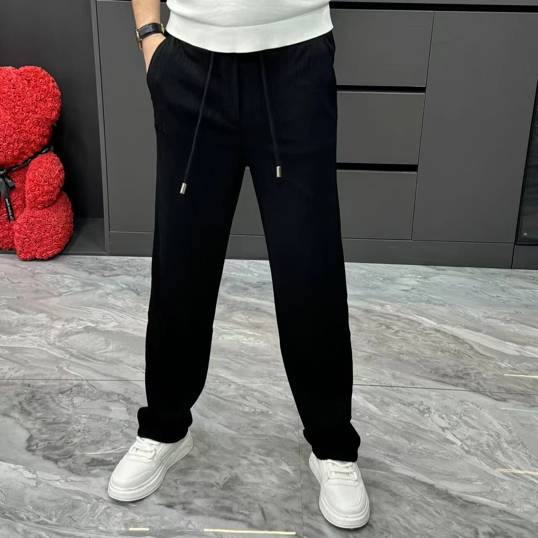 772545-男士夏季百搭款时尚直筒薄料休闲裤裤子高弹力休闲裤