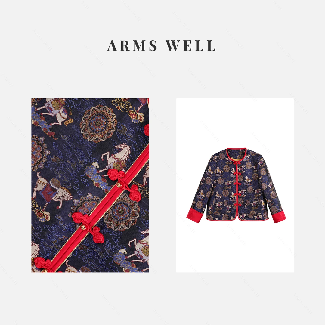 ARMS WELL王囡囡 钱小萍马上有钱桑蚕丝新中式国风外套 L408